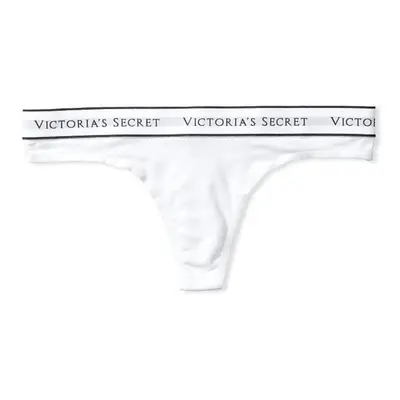 Victoria's Secret Tanga Victorias Secret Cotton Logo bílá