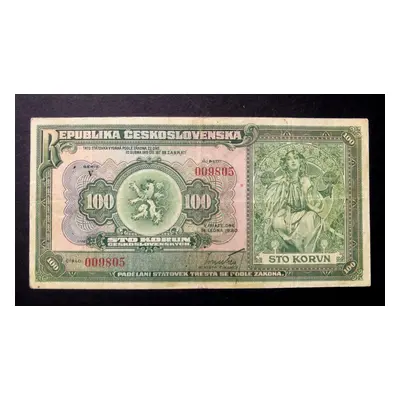 100 korun 1920neperforovana serie V