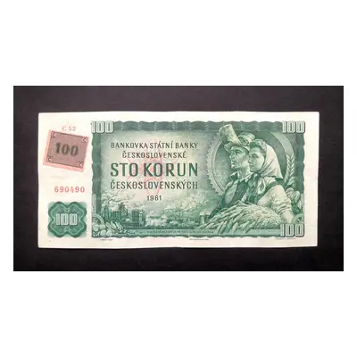 100 korun 1961vzacna serie C 52 s kolkem