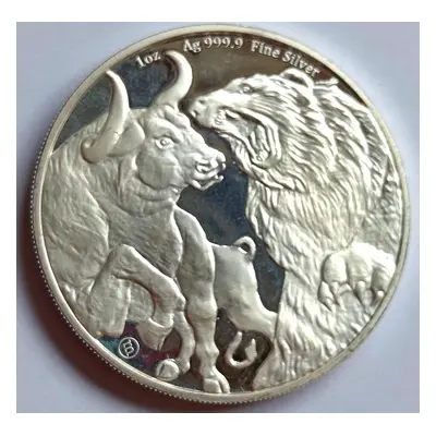 Stříbrná mince 5 Dollar bear a Bull 2021 1 Oz