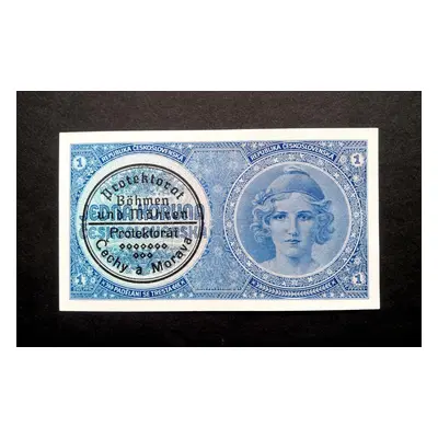 1 koruna 1938serie A 069 vzacny strojovy pretisk stav 1