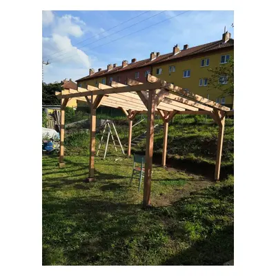 Pergola 3 x 5 m z hranolů 95 x 95 cm