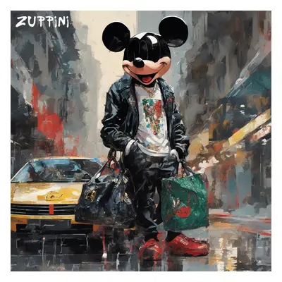 Foto obraz 90x90 cm Zuppini Mickey Mouse billionaire Dollars