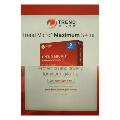 Nepoužitá licence Trend Micro Maximum Security 1 rok 3 licence