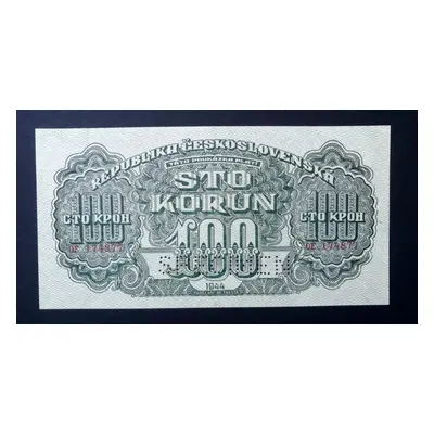 100 korun 1944serie Oe perf. aUNC Chybotisk Tato