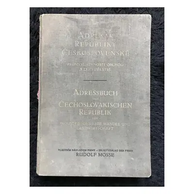 Adresář republiky Československé 1934 Morava Sr Podkarpatska Rus