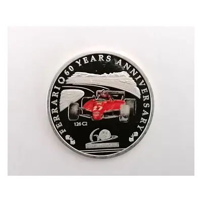 Palau 2 dollars 60th Anniversary of Ferrari 126 C2 Bolide silver coin