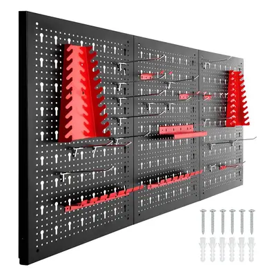 Tectake Gmbh 403559 děrovaná stěna s 25 háčky a držáky 120x2x60cm - če