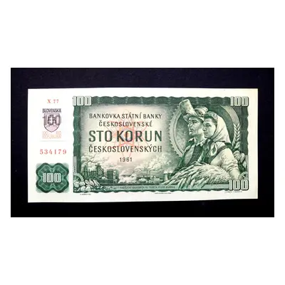 100 korun 1961 slovensky kolek vzacna serie X 77 v Unc