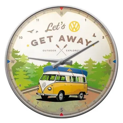 Nostalgic Art Nástěnné Hodiny Vw Buli Let&apos;s Get Away 31cm