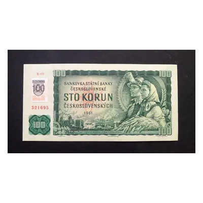 100 korun 1961 slovensky kolek vzacna serie B 09