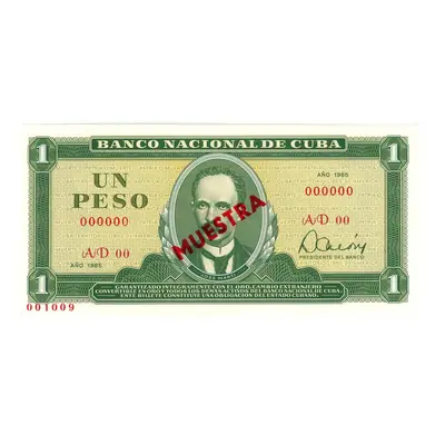 Cuba Banco Nacional 1 Peso Specimen 1985