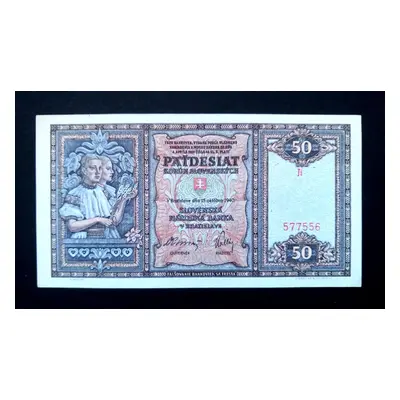 50 korun 1940 ve stavu Unc