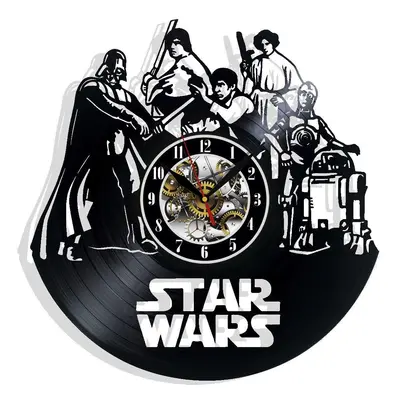 Star Wars - nástěnné hodiny vinyl retro