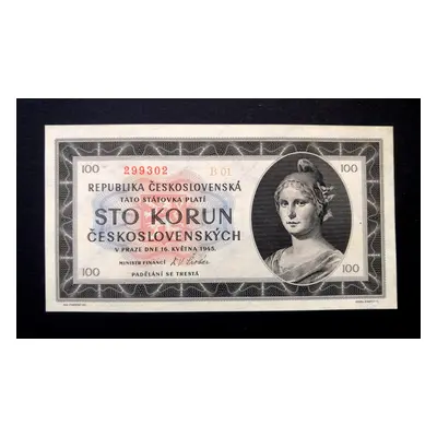 100 korun 1945vzacna prvni serie B 01 neperforovana Unc