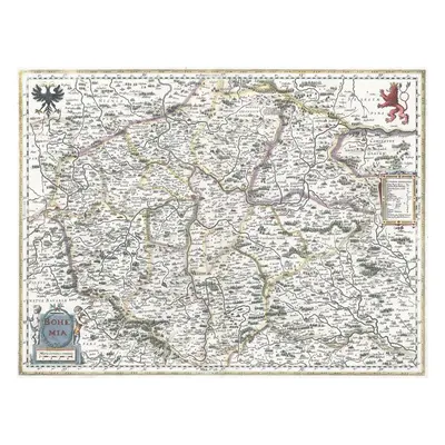 Blaeu G. Bohemia kolor. mědiryt 1643