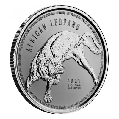 stříbrná mince 1 oz Africký Leopard 2021 Bu v kapsli