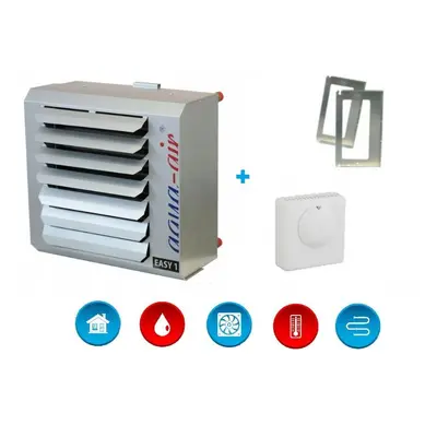 Teplovzdušy ventilátor Ohřívač Vody Sada Aqua Air Easy N1 25 kW s inst