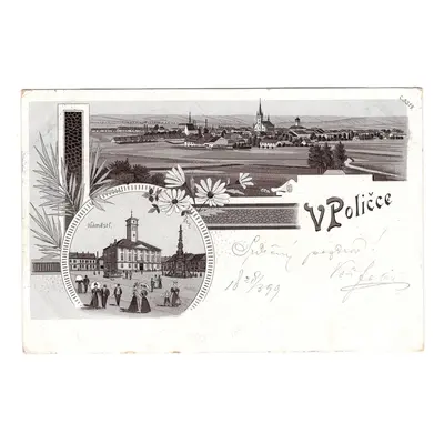 okres Svitavy. Polička. Náměstí. 1899. Litografie.