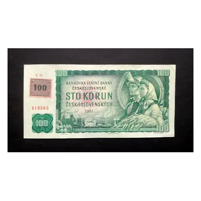 100 korun 1961vzacna serie C 41 s kolkem