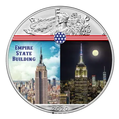 1 Stříbrná mince Silver Eagle - Empire State Building - 1 Oz - Usa