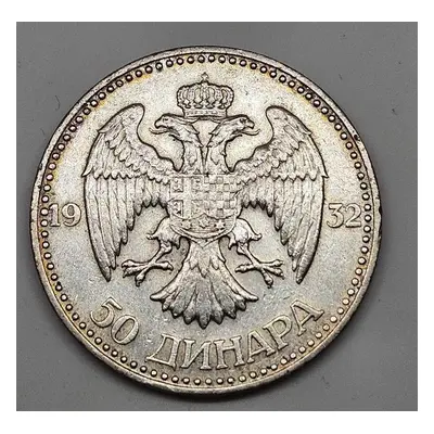 Jugoslavia - 50 Dinara 1932 - Ag 750/1000 36mm 23g