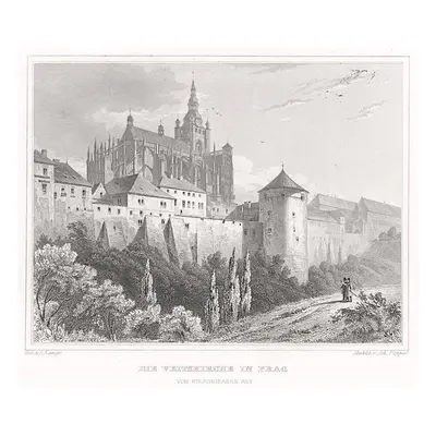 Praha sv. Víta Ii. Lange oceloryt 1841