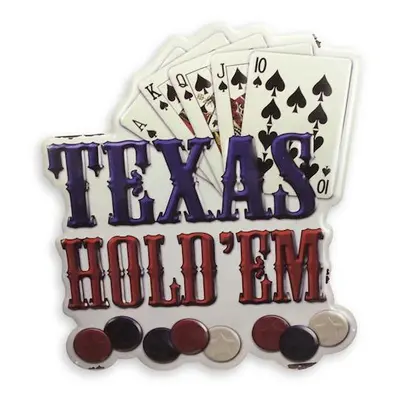 Plechová závěsná cedule - Poker Texas Hold&apos;em