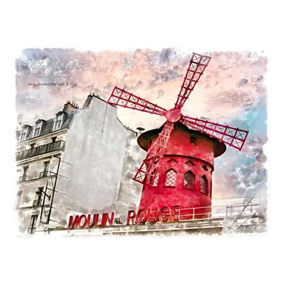 Originál foto obraz - Moulin Rouge -100 x 70 cm - Novinka