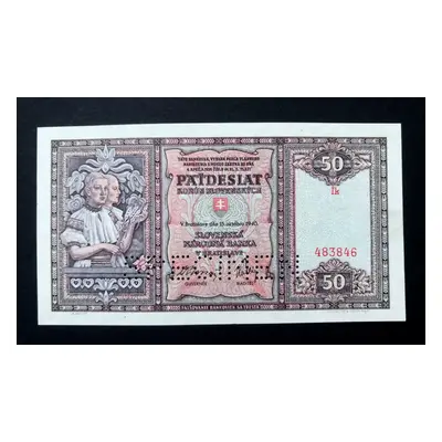 50 korun 1940 serie Ik perf. Unc