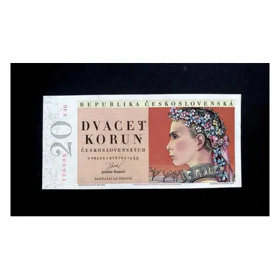 20 korun 1949 serie A 46 perf. 3m.d. Unc