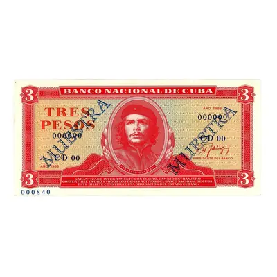 Kuba Banco Nacional de Cuba 3 pesos Specimen 1988