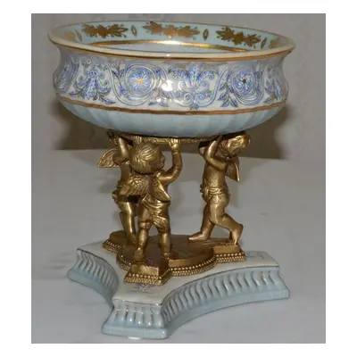 Zámecká miska s amorky - porcelán bronz