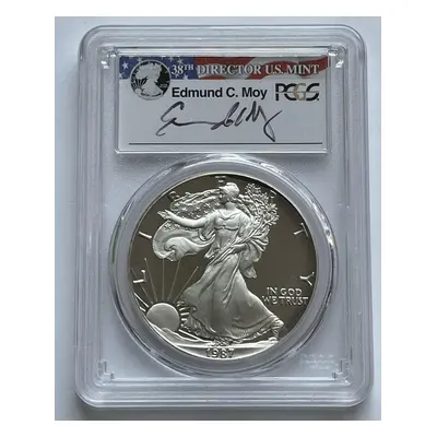 1987 -S- Silver Eagle - Pcgs Pr 69 Dcam - podpis Edmund C. Moy