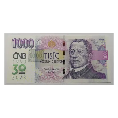 1000 Kč 2023 přítisk 30. výročí Čnb série R94 001292 stav Unc