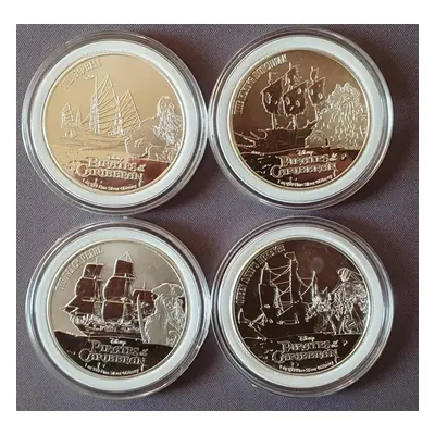 Piráti z Karibiku 2 Dollars Niue 1 Oz stříbro X 4 2021 2022