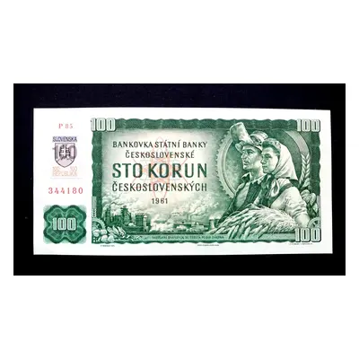 100 korun 1961 slovensky kolek vzacna serie P 85 v Unc