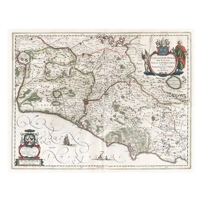 Blaeu G. Campagna di Roma kolor. mědiryt (1640)