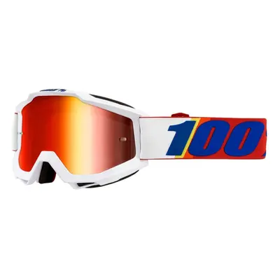 100% brýle Accuri Goggle Mirror Lens white-cobal