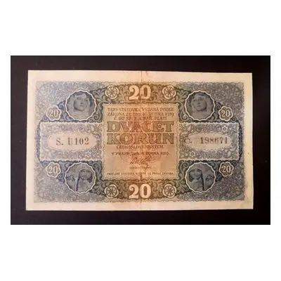 20 korun 1919 serie U 102 velice vzacna