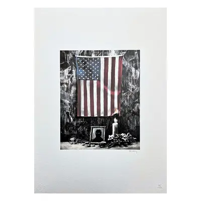 Banksy Us Flag Certifikace Signováno 59/150 P.o.w.