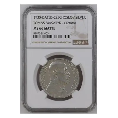 Ag puncovaná medaile T.g.masaryk 1935 Ngc Ms 66- Top Pop - matnáva