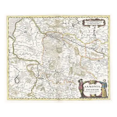 Janssonius - Pitt Saxonia kolor. mědiryt 1682