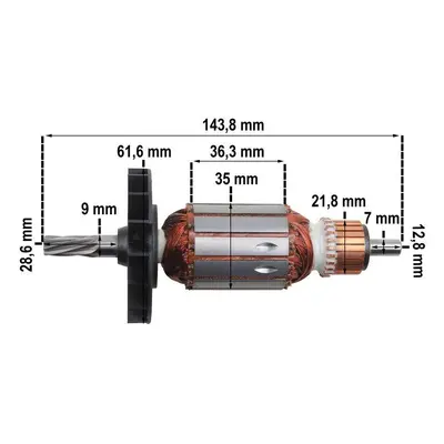 Rotor Bosch Gbh 2-24 Dre Dfr 2400 7 z.