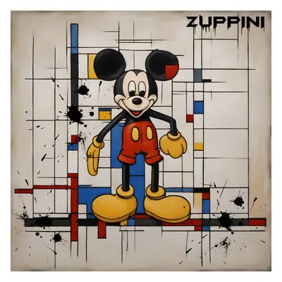 Foto obraz 90x90 cm Zuppini Mickey Mouse billionaire Dollars