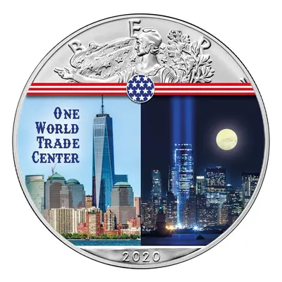 1 Stříbrná mince Silver Eagle - World Trade Center - 1 Oz - Usa