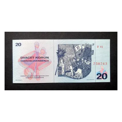 20 korun 1970nejvzacnejsi prvni serie F 01 v Top stavu Unc