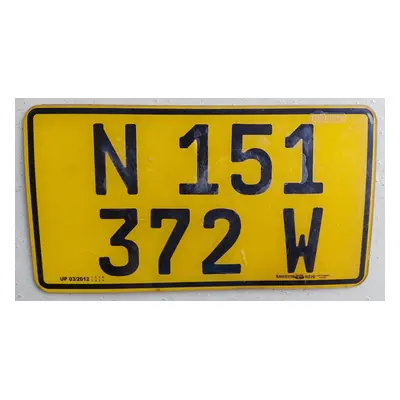 Registrační značka Namibie N 151-372 W (Windhoek)