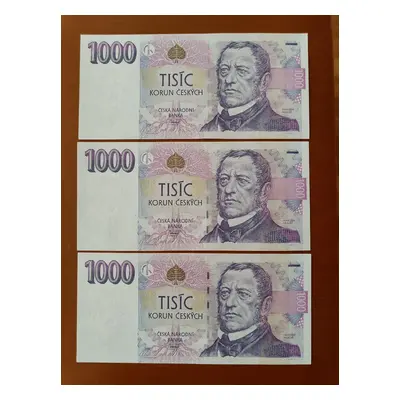 Set bankovek 1000 korun českých z roku 1996 Unc