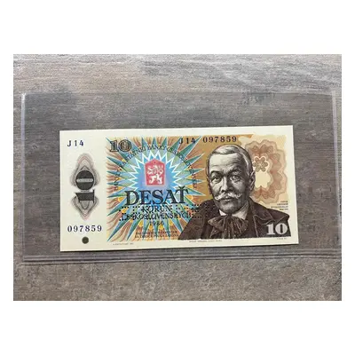 10 Kčs 1986 s. U Unc s perforací Specimen